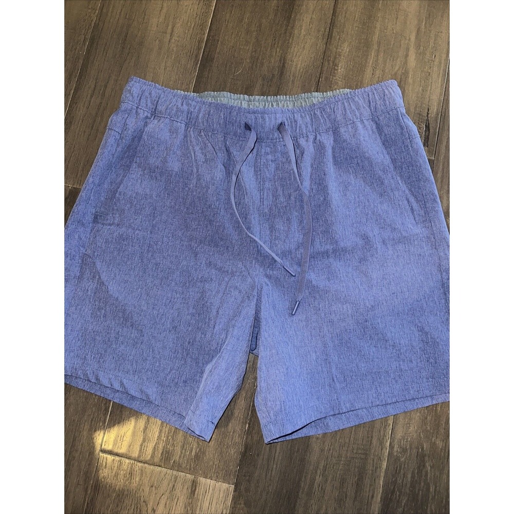 Eddie Bauer Men's Woven Tech‎ Elastic Waist Blue Shorts Size Large